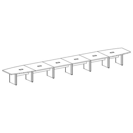 Officesource OS Laminate Conference Tables - Expandable Boat Shaped Conference Table with Elliptical Base OSCBELP28MW
